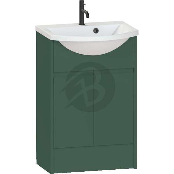 Calypso Selter 2 Door Floor Standing Vanity Unit With ART Cast Marble White Basin – 550mm Wide – 1 TH - Spruce