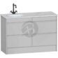 Calypso Selter 4 Drawer Floor Standing Vanity Unit With Calypstone Aura Cirrus White Basin - 1200mm Wide - 1 TH - LH