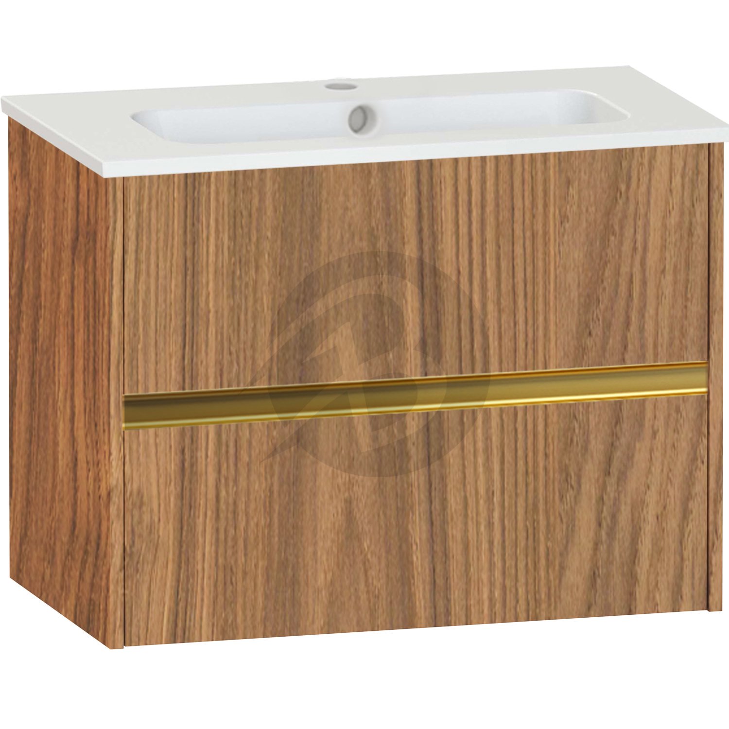 Calypso Bowland 2 Drawer Wall Hung Vanity Unit With Serrenti  Basin – 800mm Wide – 1 TH - Weathered Oak