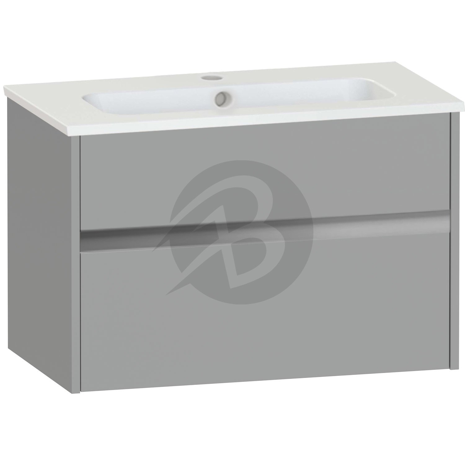 Calypso Bowland 1 Drawer Wall Hung Vanity Unit With Serrenti  Basin – 800mm Wide – 1 TH - Slate Mist