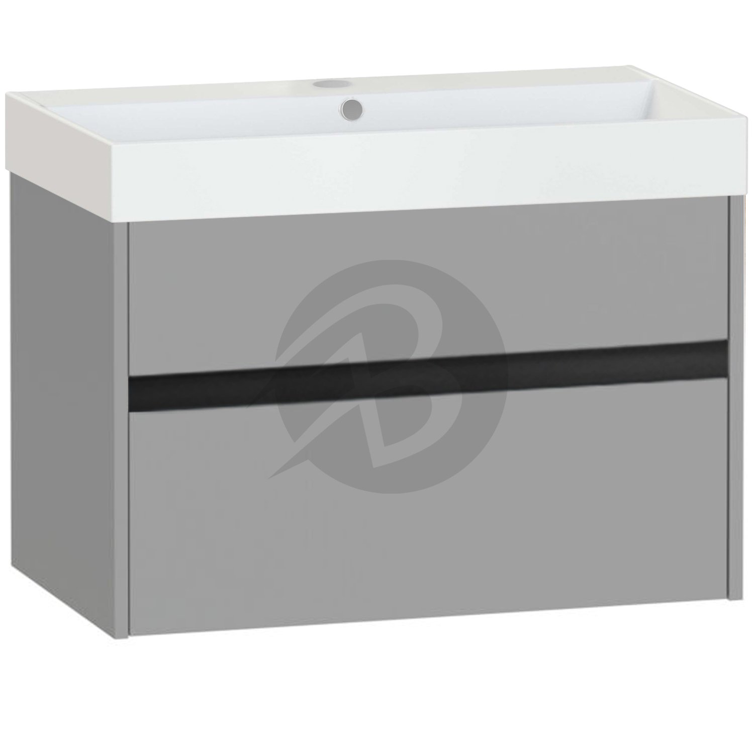 Calypso Bowland 1 Drawer Wall Hung Vanity Unit With Memphis Basin – 800mm Wide – 1 TH - Slate Mist