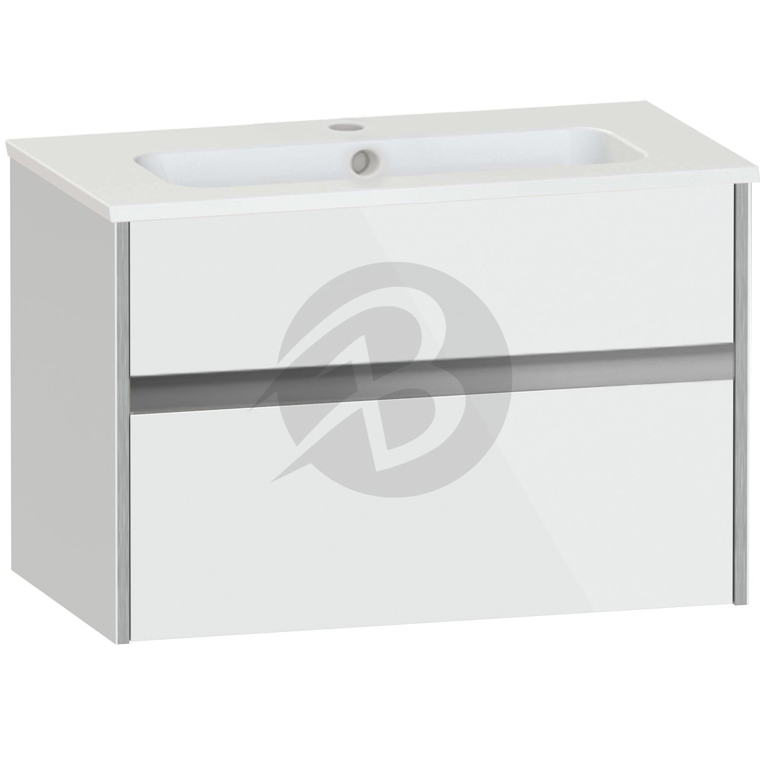 Calypso Bowland 1 Drawer Wall Hung Vanity Unit With Serrenti  Basin – 800mm Wide – 1 TH - Frost White