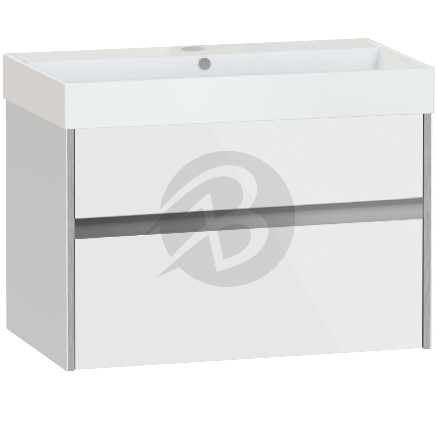 Calypso Bowland 1 Drawer Wall Hung Vanity Unit With Memphis Basin – 800mm Wide – 1 TH - Frost White