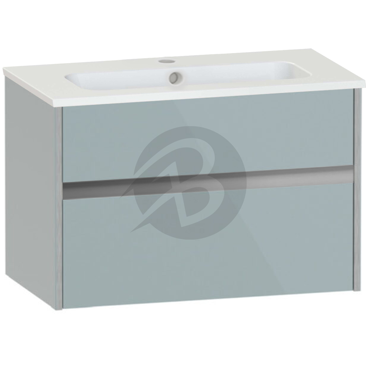 Calypso Bowland 1 Drawer Wall Hung Vanity Unit With Serrenti  Basin – 800mm Wide – 1 TH - Sea Breeze