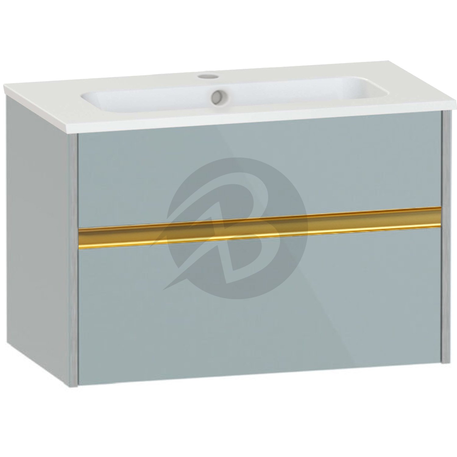 Calypso Bowland 1 Drawer Wall Hung Vanity Unit With Serrenti  Basin – 800mm Wide – 1 TH - Sea Breeze