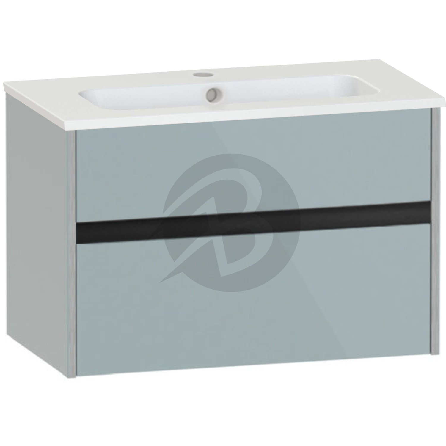 Calypso Bowland 1 Drawer Wall Hung Vanity Unit With Serrenti  Basin – 800mm Wide – 1 TH - Sea Breeze