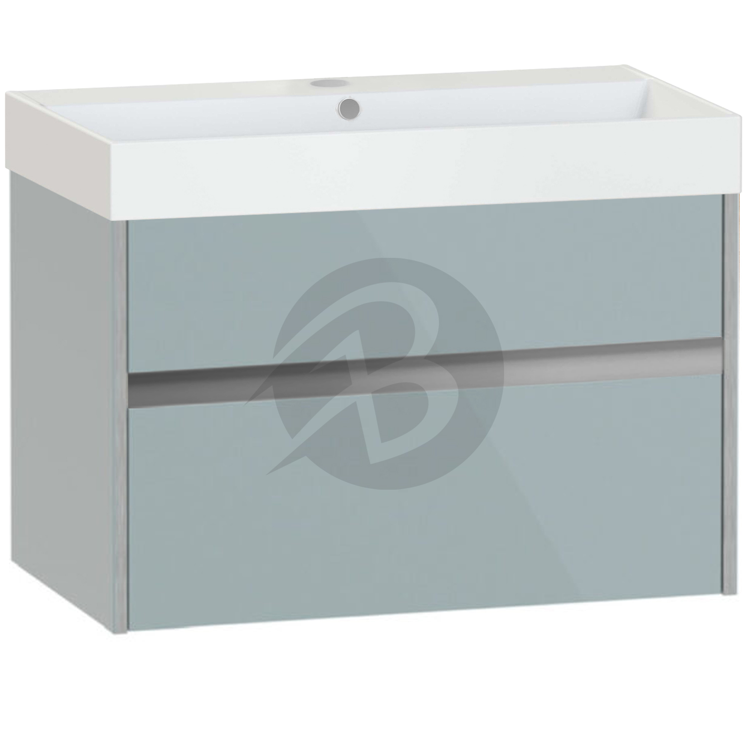 Calypso Bowland 1 Drawer Wall Hung Vanity Unit With Memphis Basin – 800mm Wide – 1 TH - Sea Breeze