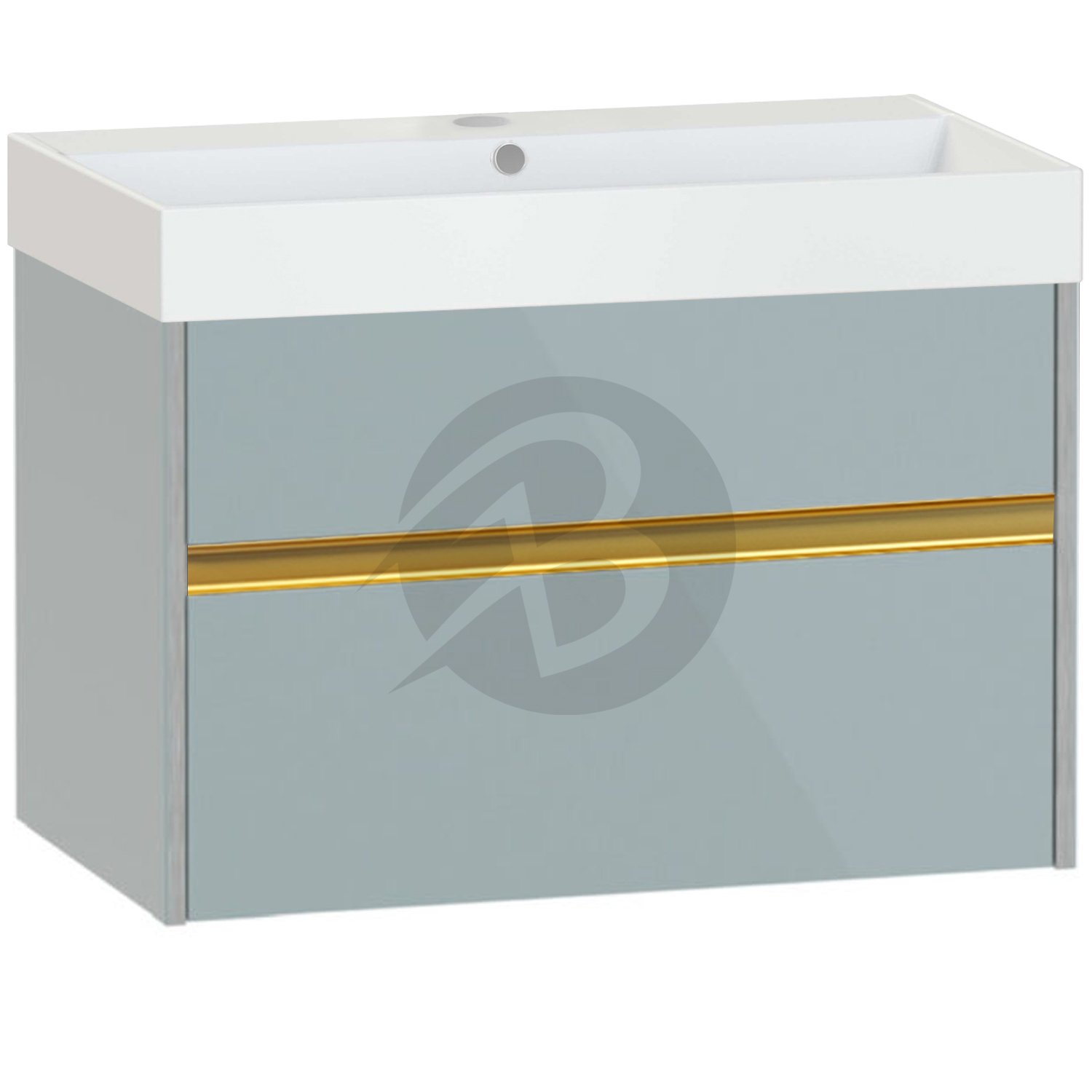Calypso Bowland 1 Drawer Wall Hung Vanity Unit With Memphis Basin – 800mm Wide – 1 TH - Sea Breeze