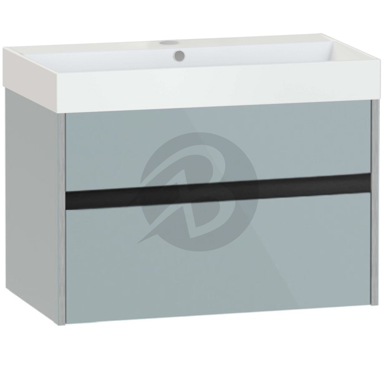 Calypso Bowland 1 Drawer Wall Hung Vanity Unit With Memphis Basin – 800mm Wide – 1 TH - Sea Breeze