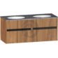 Calypso Bowland 2 Drawer Wall Hung Vanity Unit With Calypstone Aura Storm Grey Basin - 1200mm Wide - No TH