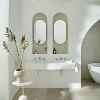 Vado Arrondi Deck Mounted 3 Hole Basin Mixer Tap With Lever Handle - Chrome - Image 3