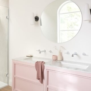 Vado Arrondi Wall Mounted 3 Hole Basin Mixer Tap With Lever Handle - Chrome - Image 3