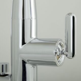 Vado Arrondi Deck Mounted Kitchen Mixer Tap With Lever Handle - Chrome - Image 3