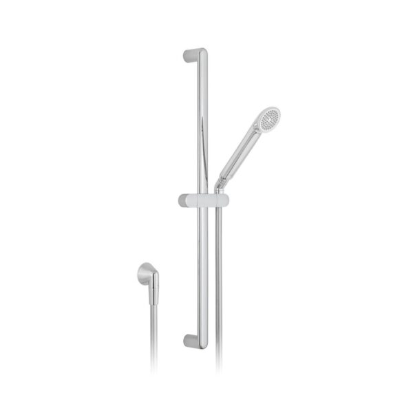 Vado Arrondi Single Function Slide Rail Shower Kit with Wall Outlet - Chrome