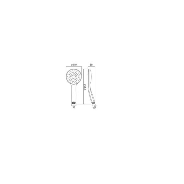 Vado Atmosphere Single Function Air-Injection Hand Held Shower Head - Chrome - Image 3