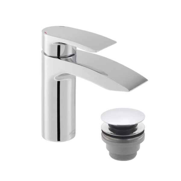 Vado Rowe Mono Basin Mixer Tap With Push Basin Waste - Chrome