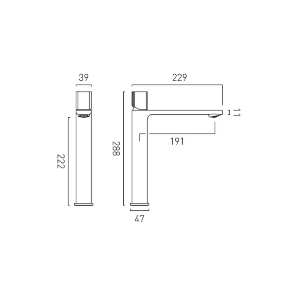 Vado Cameo Knob Deck Mounted Extended Mono Basin Mixer Tap For Low Pressure System - Image 2