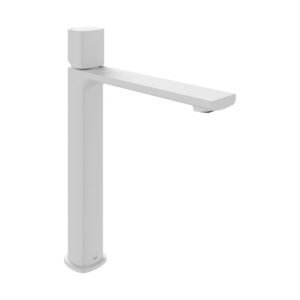 Vado Cameo Knob Deck Mounted Extended Mono Basin Mixer Tap - Matt White