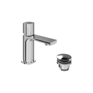 Vado Cameo Knob Deck Mounted Mini Mono Basin Mixer Tap And Universal Basin Waste - Chrome