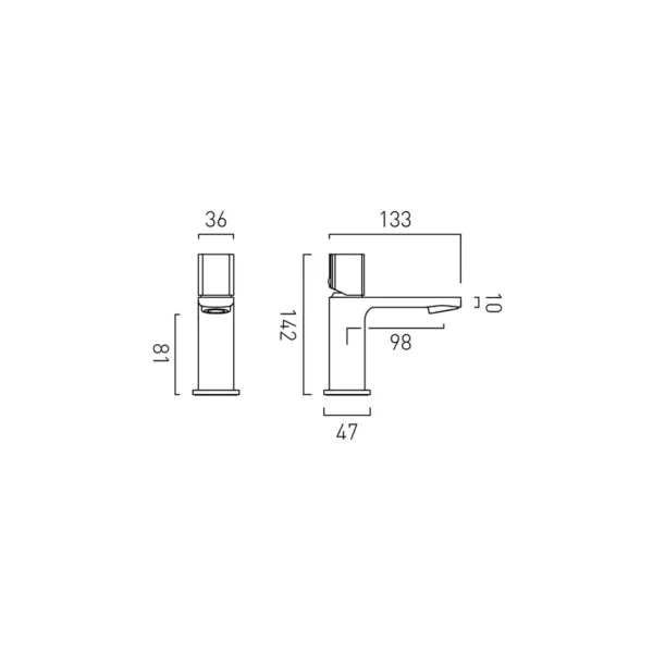 Vado Cameo Knob Deck Mounted Mini Mono Basin Mixer Tap - Image 5