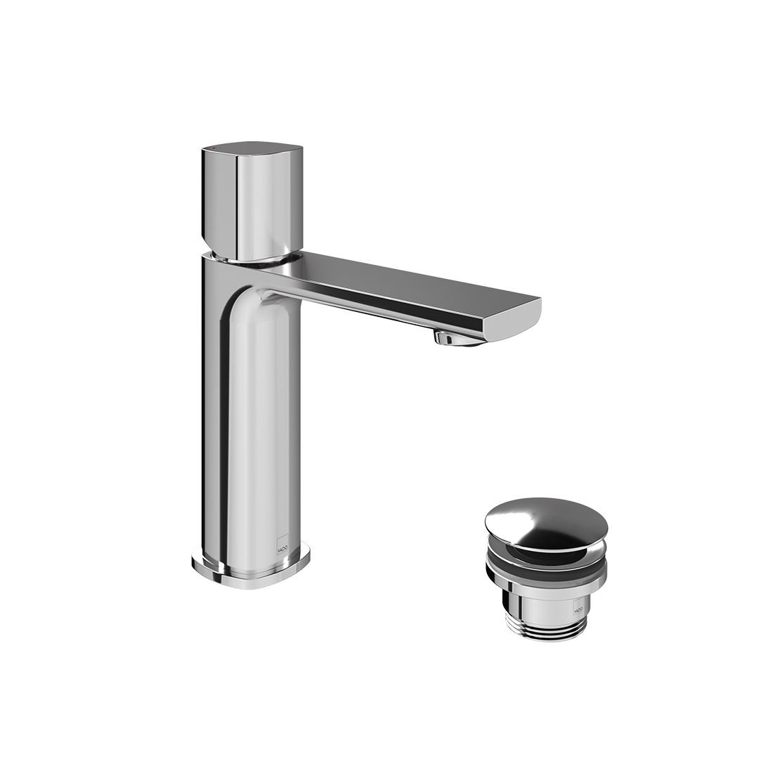 Vado Cameo Knob Deck Mounted Mono Basin Mixer Tap For Low Pressure System And Universal Basin Waste - Chrome
