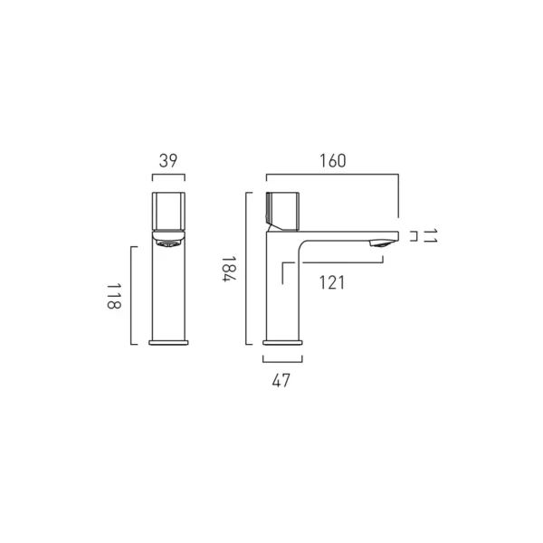 Vado Cameo Knob Deck Mounted Mono Basin Mixer Tap - Image 7