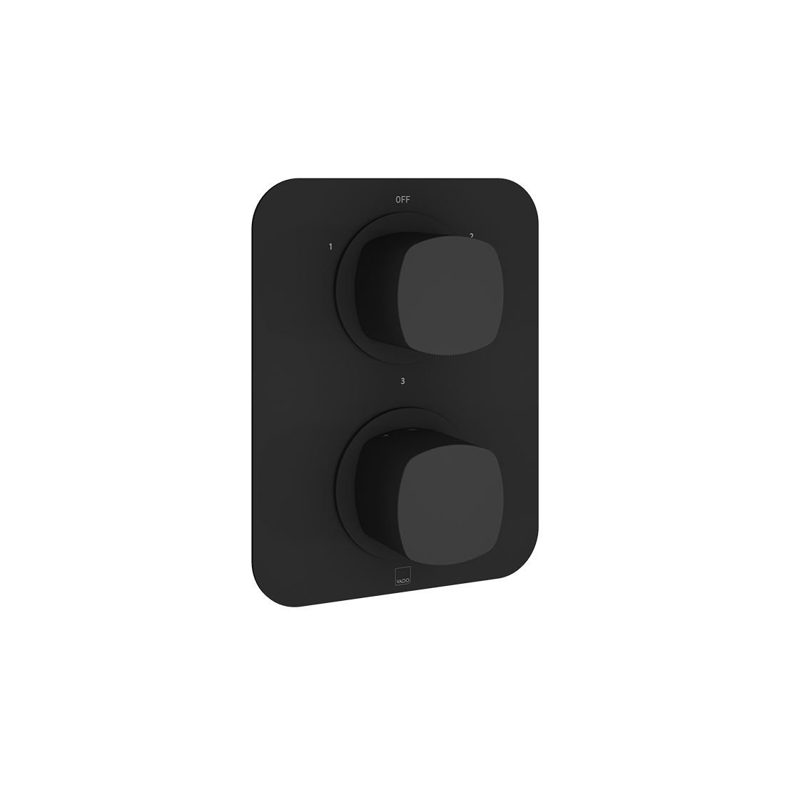 Vado Cameo 3 Outlet 2 Handle Thermostatic Concealed Shower Valve - Matt Black