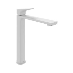 Vado Cameo Lever Extented Deck Mounted Mono Basin Mixer Tap - Matt White