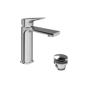 Vado Cameo Lever Deck Mounted Mono Basin Mixer Tap And Universal Basin Waste - Chrome