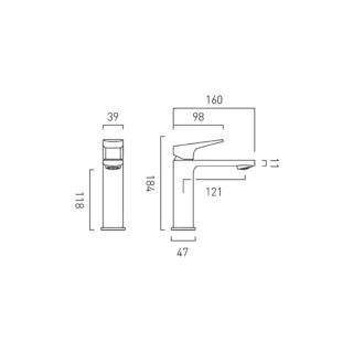 Vado Cameo Lever Deck Mounted Mono Basin Mixer Tap - Image 8
