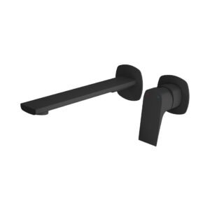 Vado Cameo Lever Wall Mounted Basin Mixer Tap - Matt Black