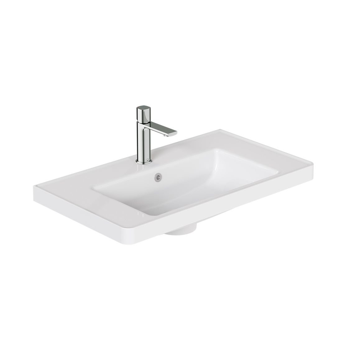 Vado Cameo Ceramic Vanity Basin – 1 TH – Gloss White - 800mm