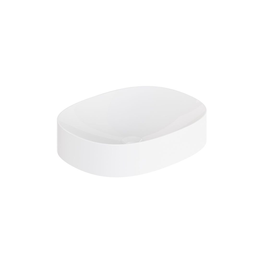 Vado Cameo Oval Countertop Basin – 480mm Wide - Gloss White