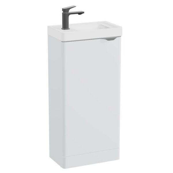 Vado Cameo 1 Door Floorstanding Vanity Unit and Gloss White Ceramic Basin - 400mm Wide - 1 TH