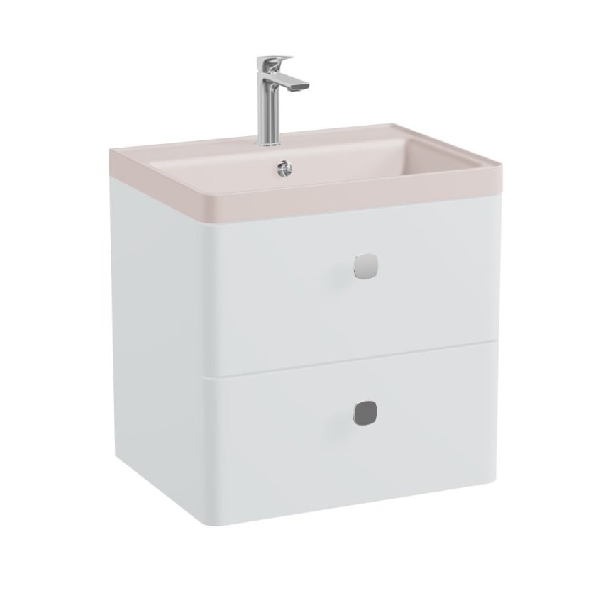 Vado Cameo 2 Drawer Wall Hung Vanity Unit and Basin – 600mm Wide - Arctic White