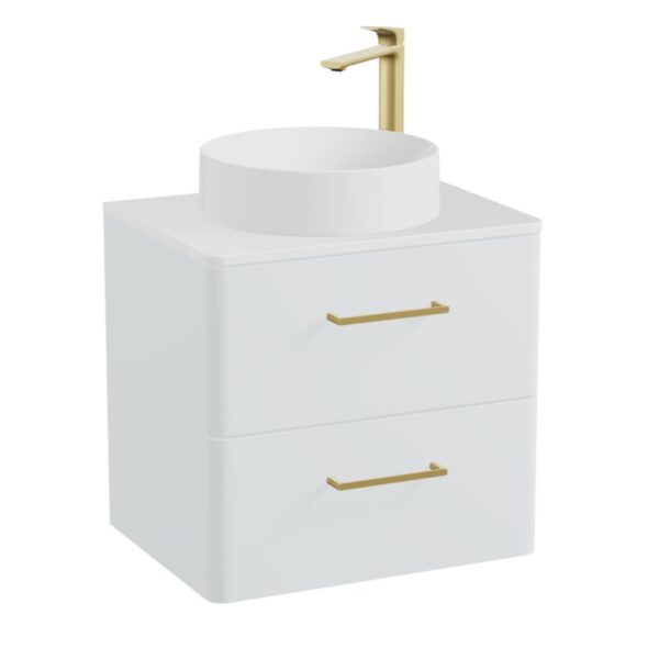 Vado Cameo 2 Drawer Wall Hung Vanity Unit and Worktop And Basin - 600mm Wide