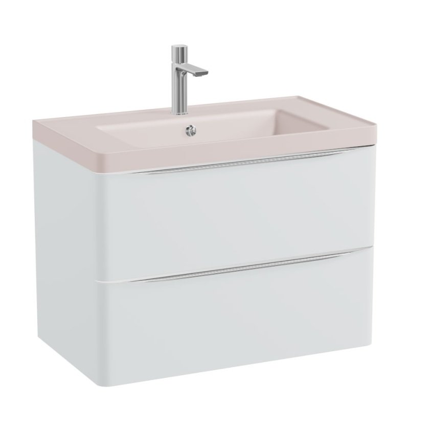 Vado Cameo 2 Drawer Wall Hung Vanity Unit and Basin – 800mm Wide - Arctic White