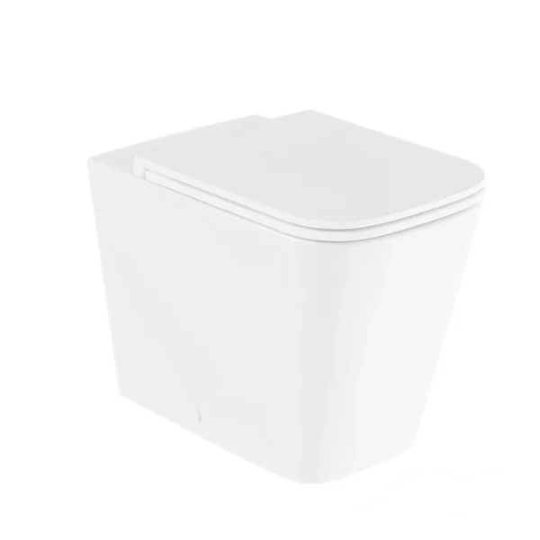 Vado Cameo Soft Square Rimless Back To Wall Toilet and Slimline Soft Close Seat And Hinges - White - Image 5