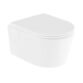 Vado Cameo Round Rimless Wall Hung Toilet and Slimline Soft Close Seat And Hinges - White