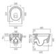 Vado Cameo Round Rimless Wall Hung Toilet and Slimline Soft Close Seat And Hinges - White - Image 4