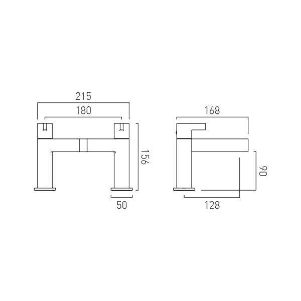 Vado Edit Deck Mounted Bath Filler Tap - Chrome - Image 2