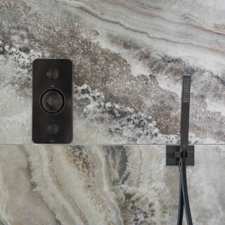 Vado Individual Zone 2 Button 2 Outlet Vertical Concealed Thermostatic Push Button Shower Valve - Image 3