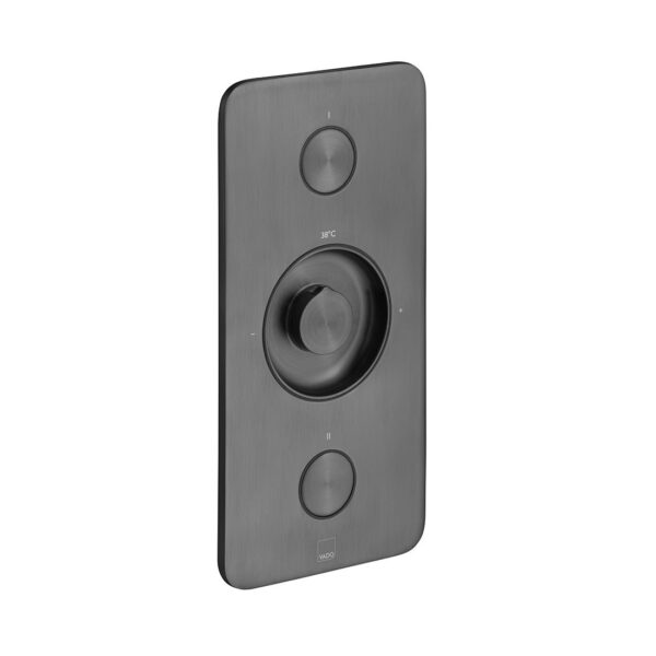 Vado Zone 2 Button 2 Outlet Vertical Concealed Thermostatic Push Button Shower Valve