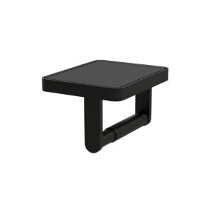 Vado Muse Toilet Paper Roll Holder with Black Glass - Matt Black