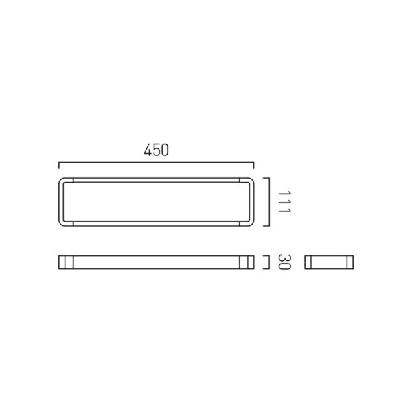 Vado Muse Towel Bar or Shelf Frame - 450mm Wide - Image 2