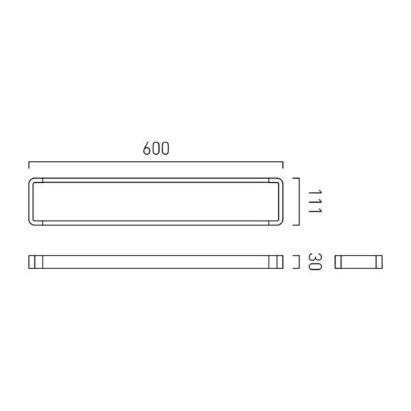 Vado Muse Towel Bar or Shelf Frame - 600mm Wide - Image 2