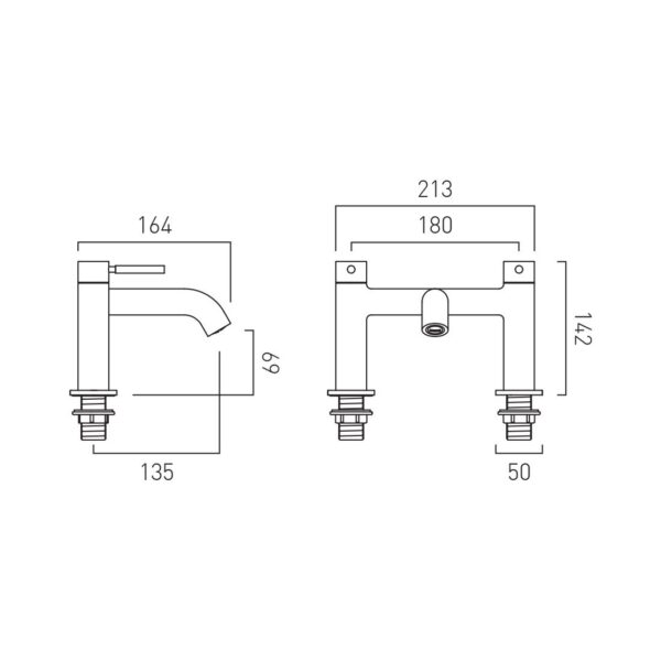 Vado Origins Deck Mounted Bath Filler Tap - Chrome - Image 2