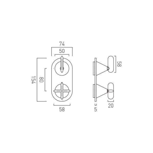 Vado Tablet Arrondi Wall Mounted 1 Outlet 2 Handle Concealed Thermostatic Shower Valve - Chrome - Image 4