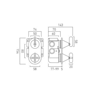 Vado Tablet Arrondi Wall Mounted 2 Outlet 2 Handle Concealed Thermostatic Shower Valve - Chrome - Image 4