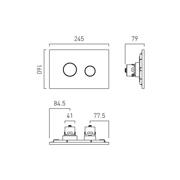 Vado Round Button Dual Flush Plate - Image 4